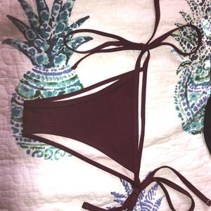 Paper Heart Swim Maroon Bikini Bottoms